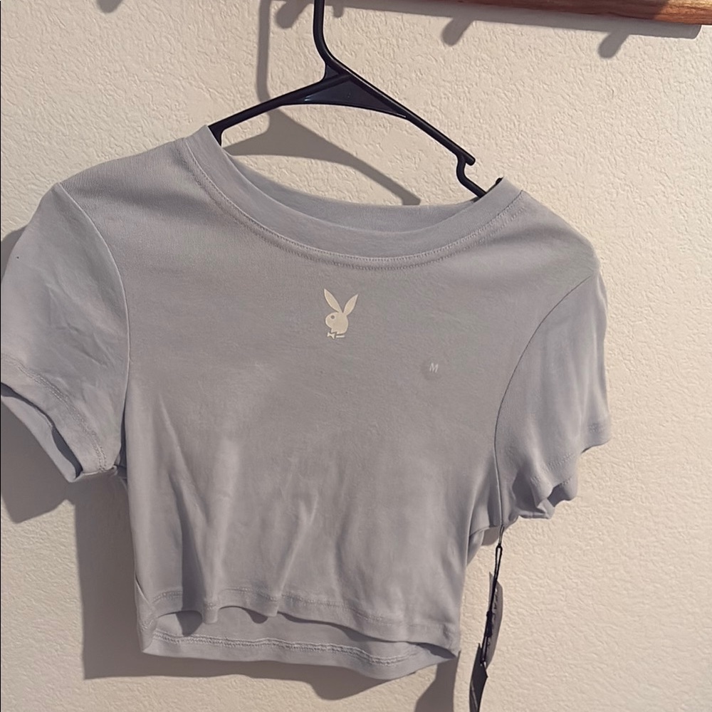 PLAYBOY Purple Fitted Crop T-Shirt